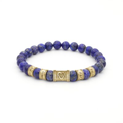 Ties Of The Heart Diamond Name Bracelet - Lapis Lazuli [18K Gold Vermeil]