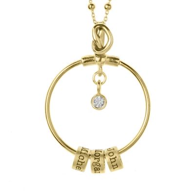 Special Ties Name Necklace with a Diamond [18K Gold Vermeil]