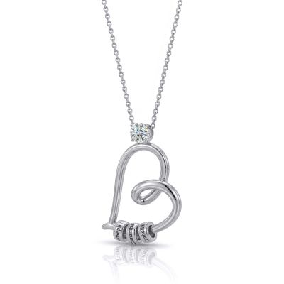 Ties of the Heart Name Necklace with 1ct Diamond [Sterling Silver]