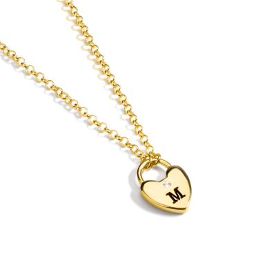 Ties Of The Heart Initials Diamond Necklace [18K Gold Plated]