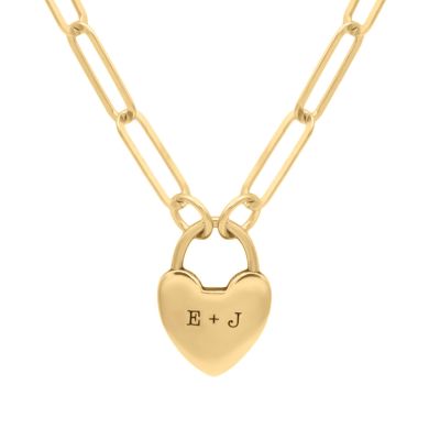 Ties of the Heart Initials Paperclip Necklace [18K Gold Plated]