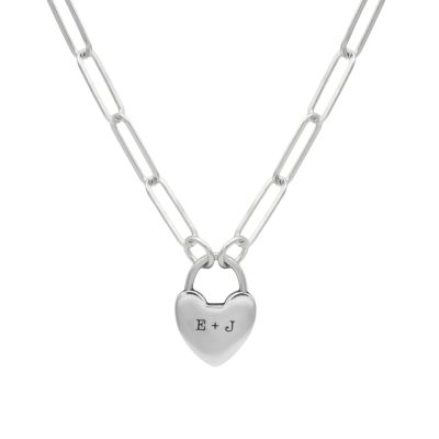 Ties of the Heart Initials Paperclip Necklace [Sterling Silver]