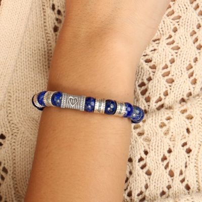 Bracelet Liens du Cœur avec Lapis Lazuli [Argent 925]