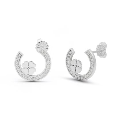 Timeless Clover Initials Earrings [Sterling Silver]