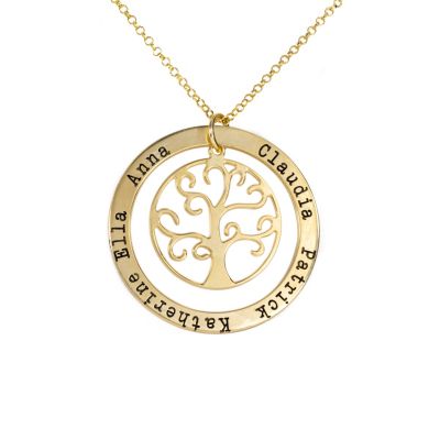 Tree of Wisdom Name Necklace [Gold Plated]
