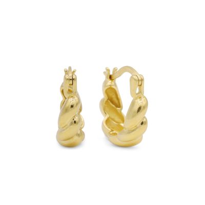 Twisted Style Hoop Earrings [18K Gold Vermeil]