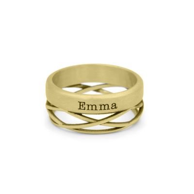Unzertrennliche Verbindung Ring mit Namen [750er Gold Vermeil]