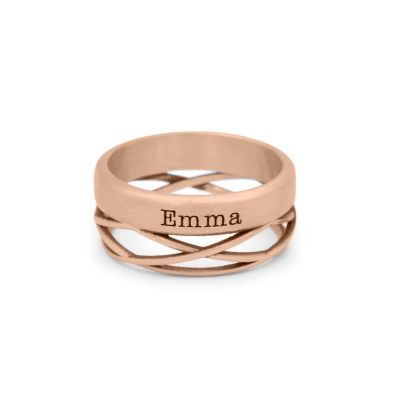 Unzertrennliche Verbindung Ring mit Namen [750er rosévergoldet]