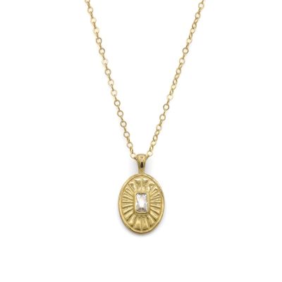 Classic Allure Necklace With White Crystal [18K Gold Plated]
