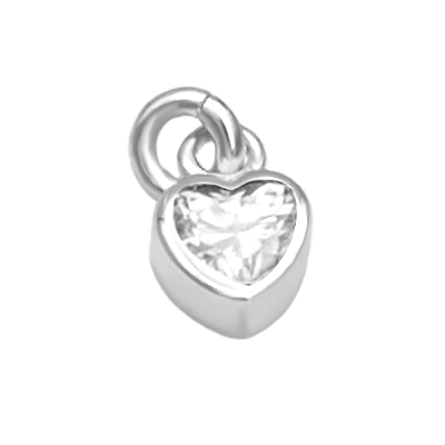 Moissanite Heart Charm for Multi-Name Necklace [Sterling Silver]