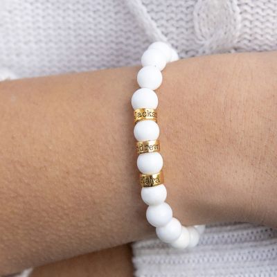 Tridacna Bracelet With Engraved Spheres [18K Gold Vermeil]