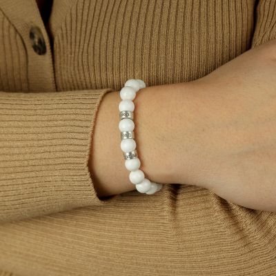 Tridacna Armband Met Gegraveerde Ringen [Sterling Zilver]