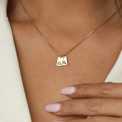 Mirella Kette mit Sternzeichen Charms [750er Gold Vermeil]
