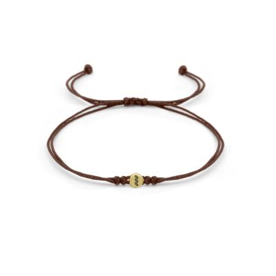 Zodiac Constellation Bracelet - Brown String [14 Karat Gold]