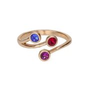 Stam van Liefde Ring - 3 Geboortestenen [Rose Goud Verguld]