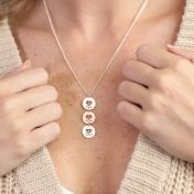 Open Hearts Name Necklace [18K Rose Gold Plated]