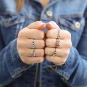 Talisa Stars Birthstone Ring [Sterling Silver]
