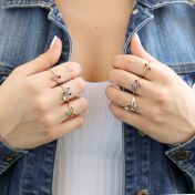 Anello Radici d'Amore e Pietra di Nascita - 4 Pietre [Argento 925]