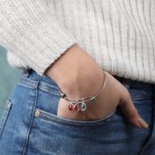Pulsera Ajustable con Piedras de nacimiento Lluvia Mágica [Plata de Ley]