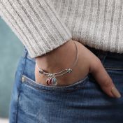 Pulsera Ajustable con Piedras de nacimiento Lluvia Mágica [Plata de Ley]