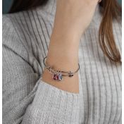 Pulsera Ajustable con Piedras de nacimiento Lluvia Mágica [Plata de Ley]