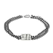 Men Chain Bracelet with Spheres in Silver