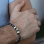Men Chain Bracelet with Spheres in Silver