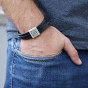Mannen Zilver Vierkante Naam Armband