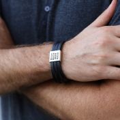 Mannen Zilver Vierkante Naam Armband