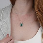 Berührung der Natur Malachit Halskette - Mit Schwarzen Kristallen [Sterlingsilber]