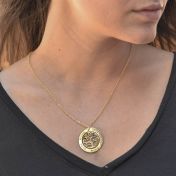 Boom des Levens Naam en Geboortesteen Ketting [Goud Verguld] 