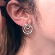 Pendientes Aros de Amor. Efecto Martillado [Plata de Ley]