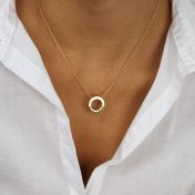 Family Circle Delicate Chain Name Necklace [Gold Plated]
