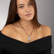 Collier Carte Liens du Cœur - Argent 925 / Cordon Noir