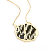 Schatten Plaats Silhouet Kaart Ketting [18K Goud Vermeil]