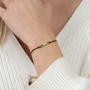 A Mother's Love Birthstone Bracelet - Brown String [18K Gold Vermeil]