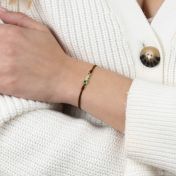 A Mother's Love Birthstone Bracelet - Brown String [18K Gold Vermeil]