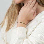 A Mother's Love Birthstone Bracelet - Brown String [18K Gold Vermeil]