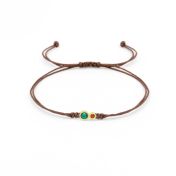 A Mother's Love Birthstone Bracelet - Brown String [18K Gold Vermeil]