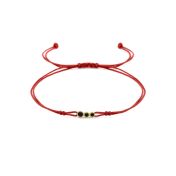 A Mother's Love Diamond Bracelet - Red String [Black Diamonds / 14 Karat Gold] - 1 Large Black Diamond + 4 Small Diamonds