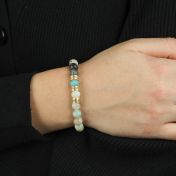 Armband aus Amazonit mit Gravur für Damen [750er vergoldet]