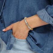 Amazonit Tulpe Armband mit Gravur für Damen [Sterlingsilber]