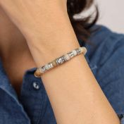 Amazonit Tulpe Armband mit Gravur für Damen [Sterlingsilber]