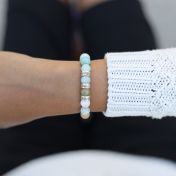 Pulsera de Amazonita Inolvidable con Nombre [Plata de Ley]