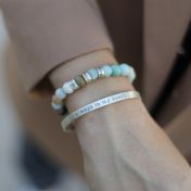 Pulsera de Amazonita Inolvidable con Nombre [Plata de Ley]