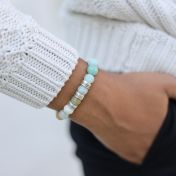 Pulsera de Amazonita Inolvidable con Nombre [Plata de Ley]