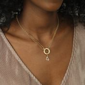 Anna Double Layer Crystal Necklace [18K Gold Plated] - with Zodiac Signs
