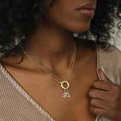 Collana Anna a Doppio Strato con Cristalli [Oro Vermeil 18kt] - con i Segni Zodiacali 