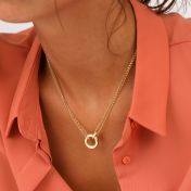 Collier Anna à Double Couche [Plaqué Or 18ct] - avec Charms Gravés