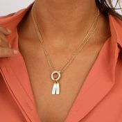 Collier Anna à Double Couche [Plaqué Or 18ct] - avec Charms Gravés